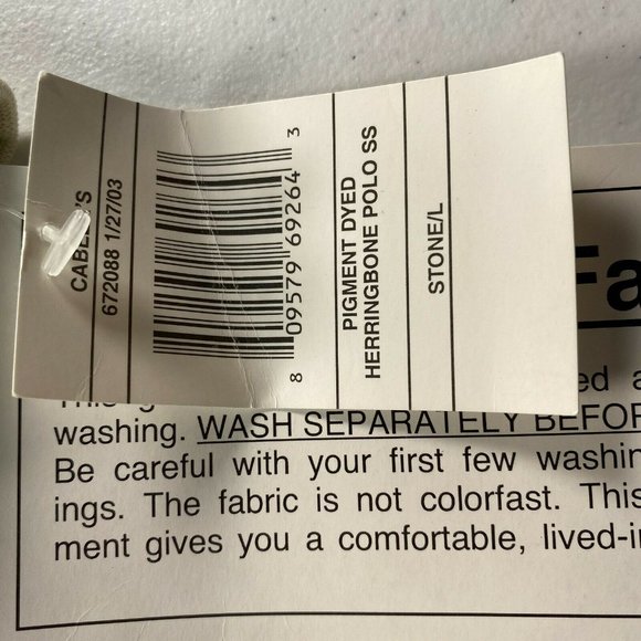 New Cabela's Men's Size Large Polo Stone Color - Picture 5 of 7